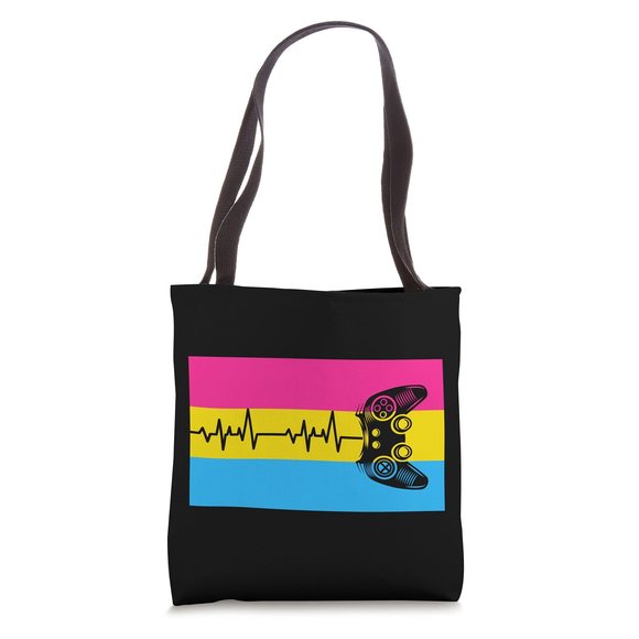 Cute Trendy Gamer Girl Love Pansexual Pride Flag Stuff Art Tote Bag >:) - Picture 1 of 4